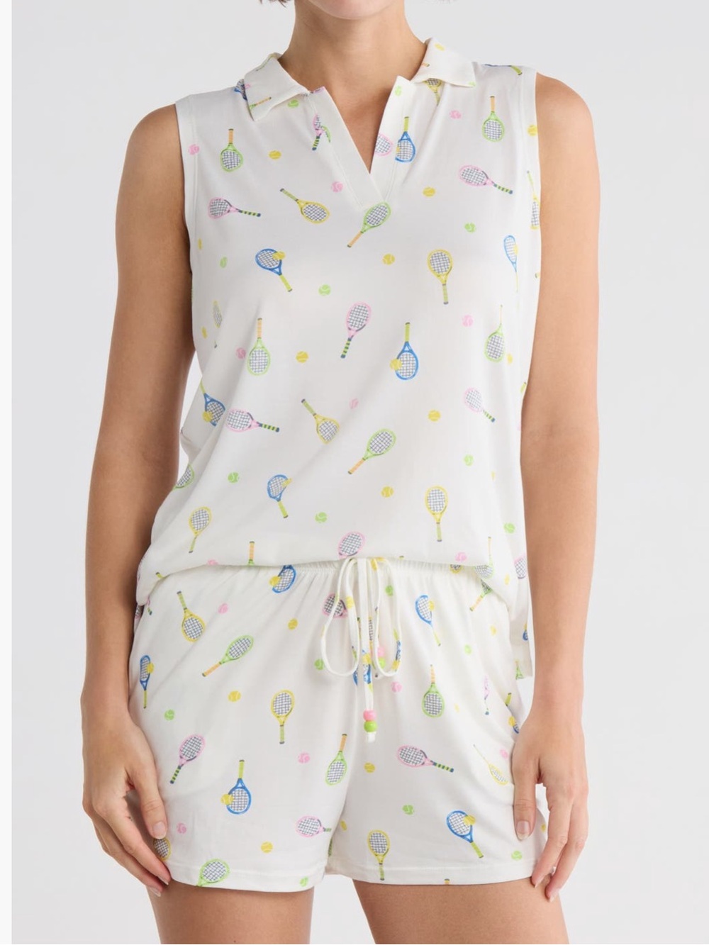 JACLYN tennis short pajama set size medium